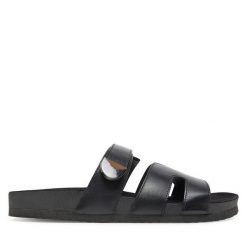 Klapki Lasocki. Czarne klapki damskie Lasocki, bez wzorów, bez obcasa, bez zapięcia. Za 139.99 zł.