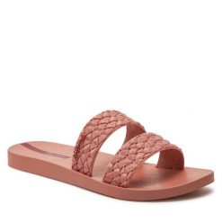 Klapki Ipanema. Czerwone klapki damskie Ipanema, bez wzorów, bez obcasa, bez zapięcia. Za 69.99 zł.