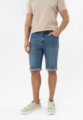 Dżinsowe szorty E-LENZO. Niebieskie szorty męskie Volcano, bez wzorów, z jeansu, klasyczne. Za 169.99 zł.