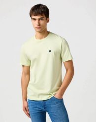 MESKA KOSZULKA WRANGLER SIGN OFF TEE SEAFOAM GREEN 112362681. Zielone t-shirty męskie Wrangler, l, bez wzorów, bez kołnierzyka, bez ramiączek. Za 89.99 zł.