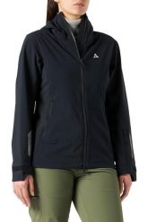 Kurtka turystyczna damska Schoffel Miara Softshell. Czarne kurtki sportowe damskie Schöffel, na jesień, l, bez wzorów, z materiału, bez ramiączek, z kapturem, trekkingowe. Za 405.49 zł.