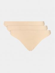 Hugo Komplet 3 par stringów 50492489 Beżowy. Brązowe majtki damskie Hugo, z syntetyku. Za 139.99 zł.