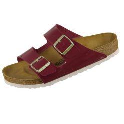 Klapki damskie Birkenstock Arizona BS Birko-flor. Czerwone klapki damskie Birkenstock, bez wzorów, z syntetyku, eleganckie, bez obcasa, bez zapięcia. Za 287.00 zł.