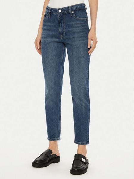 Calvin Klein Jeans Jeansy J20J224514 Niebieski Mom Fit. Niebieskie jeansy damskie Calvin Klein Jeans, bez wzorów, z bawełny. Za 239.99 zł.