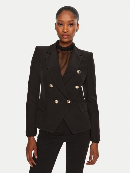 Rinascimento Marynarka CFC0119987003 Czarny Regular Fit. Czarne marynarki i żakiety damskie Rinascimento, bez wzorów, z syntetyku, bez kołnierzyka, bez ramiączek. Za 379.99 zł.