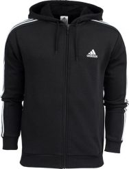 Adidas Bluza męska adidas Essentials Fleece 3-Stripes Full-Zip czarna IB4029 S. Czarne bluzy męskie Adidas, m, bez wzorów, bez ramiączek, bez kaptura. Za 237.23 zł.