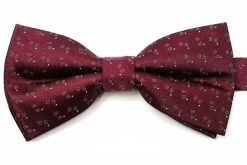 Ciemnobordowa Męska Mucha - VERNON - w Szare Kwardaty. Czerwone krawaty i muchy Vernon, bez wzorów, eleganckie. Za 29.00 zł.