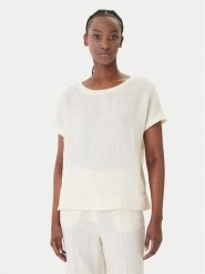 Marella T-Shirt Geyser 2615111132 Écru Regular Fit. T-shirty damskie Marella, bez wzorów, ze lnu, bez kołnierzyka, bez ramiączek. Za 439.99 zł.