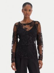 Rinascimento Bluzka CFC0126427003 Czarny Slim Fit. Czarne bluzki damskie Rinascimento, xs, bez wzorów, z syntetyku, bez kołnierzyka, bez ramiączek. Za 479.99 zł.