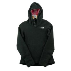 Second life - Bluza z kapturem damska z kołnierzem na zatrzaski - Jak nowy. Czarne bluzy damskie The North Face, xs, bez wzorów, sportowe, bez ramiączek, z kapturem. Za 164.76 zł.