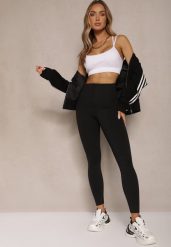 Czarne Basicowe Legginsy High Waist Lunita. Czarne legginsy damskie Renee, bez wzorów, z jeansu. Za 59.99 zł.