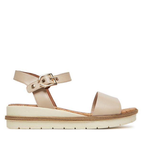 Sandały Tamaris. Brązowe sandały damskie Tamaris, bez wzorów, bez obcasa, na koturnie, bez zapięcia. Za 259.99 zł.