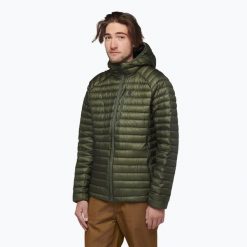 Kurtka puchowa męska Black Diamond Approach Down. Zielone kurtki męskie Black Diamond, m, bez wzorów, z puchu, sportowe, bez kaptura. Za 1,239.00 zł.