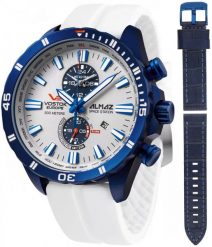 Zegarek męski Vostok Europe YM8J-320D657SW biały. Białe zegarki męskie Vostok Europe, bez wzorów. Za 4,098.45 zł.