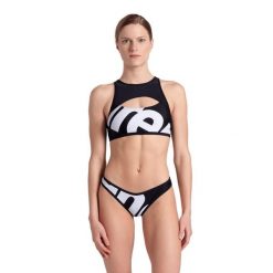 Strój kąpielowy dwuczęściowy damski bikini sportowe Arena Logo Brassiere. Czarne stroje kąpielowe damskie ARENA, s, bez wzorów. Za 139.99 zł.