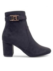 Jenny Fairy Botki SONJA LS5771-04 Czarny. Czarne botki damskie Jenny Fairy, bez wzorów, z materiału, bez obcasa, na słupku, bez zapięcia. Za 139.99 zł.