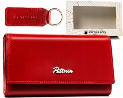 Zestaw prezentowy Peterson PTN SET-D-68 czerwony. Czerwone portfele damskie Peterson, ze skóry. Za 109.00 zł.