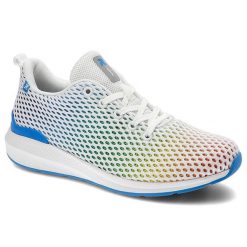 Kolorowe Sneakersy Rieker Wygodne Buty Damskie. Białe obuwie sportowe damskie Rieker, z aplikacjami, bez zapięcia. Za 259.00 zł.