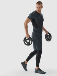 4F Koszulka treningowa slim szybkoschnąca męska - szara 3XL. Szare koszulki sportowe męskie 4F, m, bez wzorów, z dzianiny, bez ramiączek, na fitness i siłownię. W wyprzedaży za 59.99 zł.