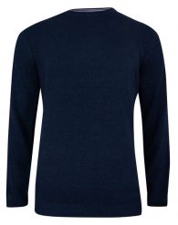 Sweter Granatowy Bawełniany, Dziergany, Tłoczony Wzór, Okrągły Dekolt (U-neck) -Adriano Guinari. Niebieskie swetry męskie Adriano Guinari, m, bez wzorów, z bawełny, biznesowe, bez kołnierzyka, bez ramiączek. Za 159.00 zł.