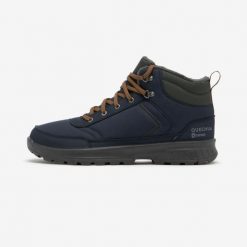 Buty turystyczne męskie Quechua NH100 Mid wodoodporne. Niebieskie buty zimowe męskie QUECHUA, na zimę, bez wzorów, przed kolano, bez obcasa, bez zapięcia. Za 159.99 zł.