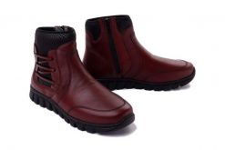 COMFORTABEL 990335-41 bordeaux, botki damskie. Czerwone botki damskie Comfortabel, na zimę, bez wzorów, bez obcasa, bez zapięcia. Za 464.90 zł.