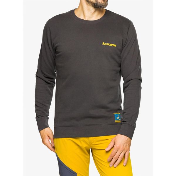 Bluza bez kaptura męska La Sportiva Climbing on the Moon Sweatshirt. Szare bluzy męskie La Sportiva, m, bez wzorów, casualowe, bez ramiączek, bez kaptura. Za 282.99 zł.