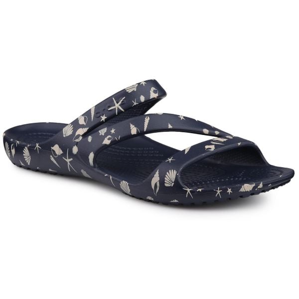 Klapki damskie sportowe Crocs KADEE II SHELLS PRINT. Brązowe klapki damskie Crocs, bez wzorów, sportowe, bez obcasa, bez zapięcia. Za 169.00 zł.