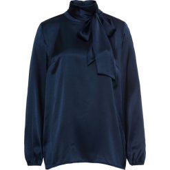 Bluzka bonprix ciemnoniebieski. Niebieskie bluzki damskie bonprix, bez wzorów, eleganckie, bez kołnierzyka, bez ramiączek. Za 43.99 zł.