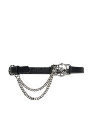 Guess Pasek Damski W5RZ01 WGZ40 Czarny. Czarne paski damskie Guess, z aplikacjami, ze skóry. Za 179.99 zł.