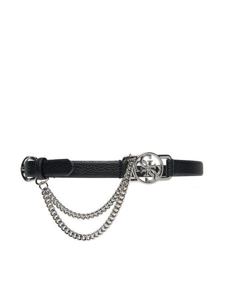 Guess Pasek Damski W5RZ01 WGZ40 Czarny. Czarne paski damskie Guess, z aplikacjami, ze skóry. Za 179.99 zł.