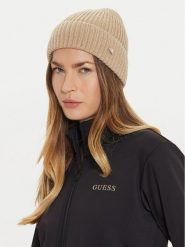 Guess Czapka AW5236 WOL01 Beżowy. Brązowe czapki damskie Guess, na zimę, z aplikacjami, z materiału. Za 152.10 zł.