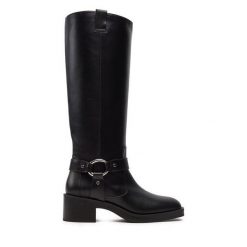 Kozaki Stuart Weitzman. Czarne kozaki damskie Stuart Weitzman, bez wzorów, bez obcasa, na słupku, bez zapięcia. Za 4,059.00 zł.