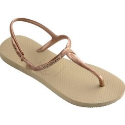 Klapki Havaianas Model 4144756 Kolor Brąz. Brązowe klapki damskie Havaianas, bez wzorów, z gumy, sportowe, bez obcasa, bez zapięcia. Za 69.99 zł.