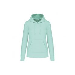 Damska ekologiczna bluza z kapturem Kariban. Niebieskie bluzy damskie KARIBAN, l, bez wzorów, z bawełny, bez ramiączek, z kapturem. Za 184.00 zł.