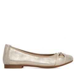 Baleriny Remonte. Żółte balerinki damskie Remonte, bez wzorów, bez obcasa, bez zapięcia. Za 221.99 zł.