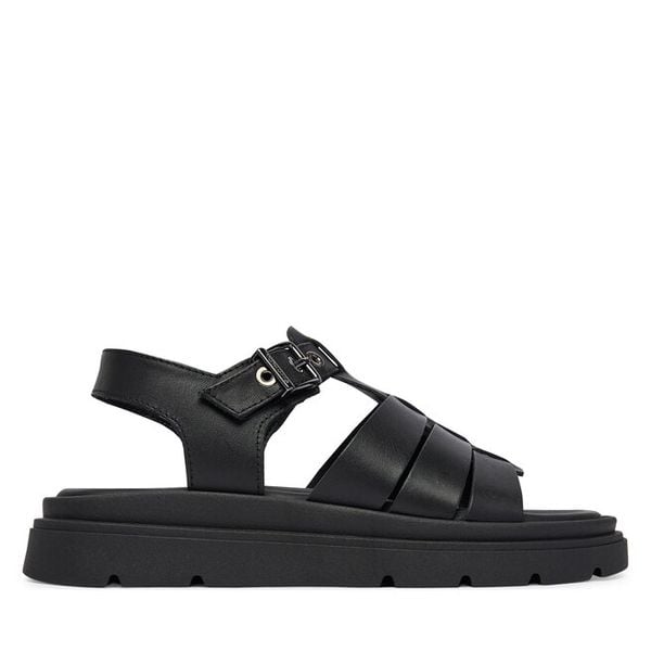 Sandały Tamaris. Czarne sandały damskie Tamaris, bez wzorów, bez obcasa, na płaskiej podeszwie, bez zapięcia. Za 260.99 zł.