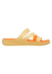 Klapki Dla Dorosłych Crocs Getaway Strappy Sandal. Brązowe klapki damskie Crocs, bez wzorów, z materiału, bez obcasa, bez zapięcia. Za 159.99 zł.