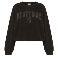 Deha Gruba Bluza Z Grafiką Damskie. Czarne bluzy damskie Deha, m, bez wzorów, z bawełny, bez ramiączek, bez kaptura. Za 417.99 zł.