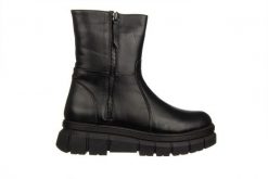 Botki Bayla-161 188 2105 01 Black 161640, Czarny, Skóra naturalna - 38. Czarne botki damskie Bayla, na zimę, bez wzorów, z gumy, eleganckie, z okrągłym noskiem, za kostkę, bez obcasa, bez zapięcia. W wyprzedaży za 299.00 zł.