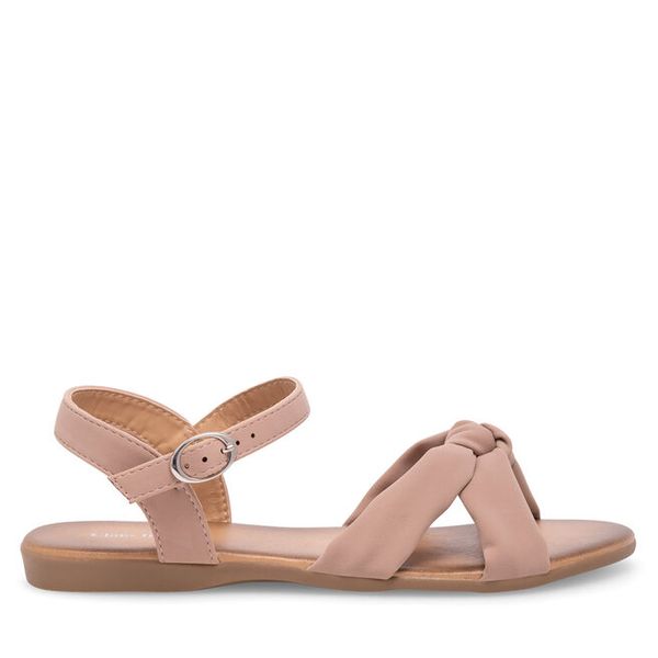 Sandały Clara Barson. Czerwone sandały damskie Clara Barson, bez wzorów, bez obcasa, na płaskiej podeszwie, bez zapięcia. Za 79.99 zł.