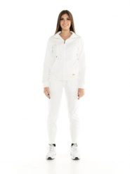 Bluza z zamek błyskawiczny na co dzień na siłownię. Białe bluzy damskie LEONE 1947 APPAREL, m, bez wzorów, z dresówki, bez ramiączek, bez kaptura. Za 252.56 zł.
