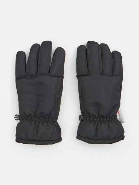 Rękawiczki z warstwą izolującą 3M Thinsulate - czarny. Czarne rękawiczki męskie Sinsay, bez wzorów. Za 39.99 zł.