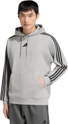 Adidas Bluza męska adidas Essentials 3-Stripes French Terry Hoodie szara KY4202 S. Szare bluzy męskie Adidas, m, bez wzorów, bez ramiączek, bez kaptura. Za 258.99 zł.