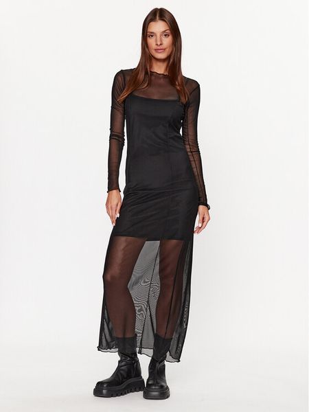 Brave Soul Sukienka codzienna LDRJ-225DAISIE Czarny Regular Fit. Czarne sukienki damskie Brave Soul, na co dzień, l, bez wzorów, z syntetyku, bez kołnierzyka, bez ramiączek, proste. Za 149.99 zł.