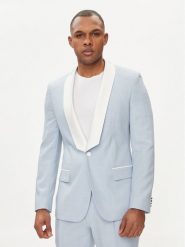 Hugo Marynarka Henry242E1X 50513750 Błękitny Slim Fit. Niebieskie garnitury męskie Hugo, m, bez wzorów, z syntetyku, bez kołnierzyka, bez ramiączek. Za 1,519.00 zł.