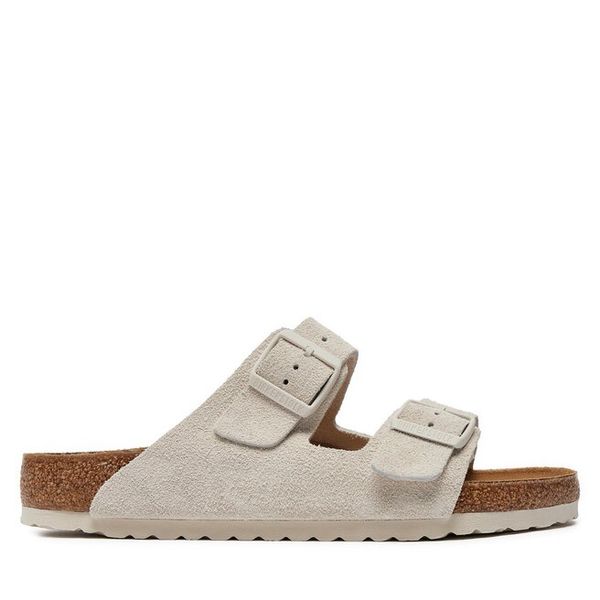 Klapki Birkenstock. Brązowe klapki damskie Birkenstock, bez wzorów, bez obcasa, bez zapięcia. Za 429.99 zł.