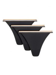 BOSS Komplet stringów 50545602 Czarny. Czarne majtki damskie Boss, z syntetyku. Za 139.99 zł.