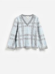 Sweter z dodatkiem moheru - wielobarwny. Swetry nierozpinane damskie Reserved, l, bez wzorów, z dzianiny, bez kołnierzyka, bez ramiączek. Za 359.99 zł.