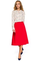 Czerwona Klasyczna Trapezowa Spódnica Midi. Czerwone spódnice damskie MOE, l, bez wzorów, z elastanu, klasyczne, midi, trapezowe. Za 187.90 zł.
